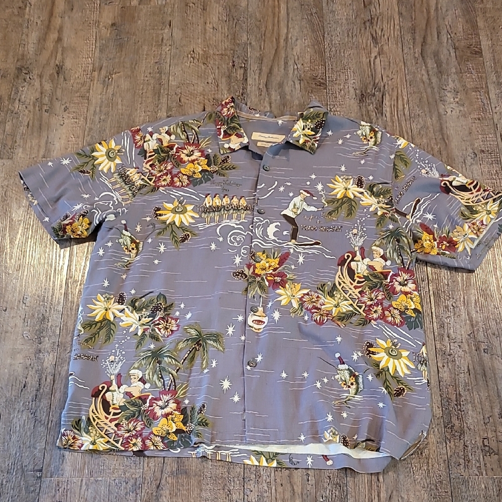 Tommy Bahama Blue Hawaiian Floral Button-Down Shirt